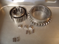  Starting the re-assembly - first/second hub going back together with new springs (old ones bottom left)